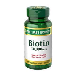 Nature's Bounty Biotin Supplement, Supports Healthy Hair, Skin, and Nails, 10,000 Mcg, 120 Rapid Release Softgels