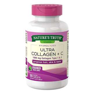 Nature's Truth Collagen Hydrolyzed 1000 mg Plus Vitamin C, 90 Caplets