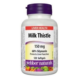 Webber Naturals Milk Thistle 150 mg 60% Silymarin, 120 Soft Gels