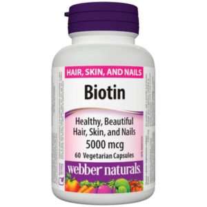 Webber Naturals Biotin 5000 Mcg 60 Caps.