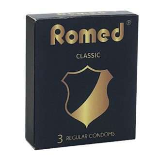 Romed condoms, packed per piece in (square) foil, 3 pcs in a small box