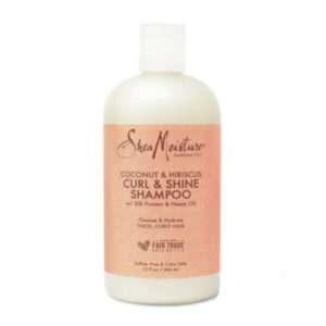 SheaMoisture Coconut and Hibiscus Curl and Shine Coconut Paraben Free Shampoo for Curly Hair 13 Oz